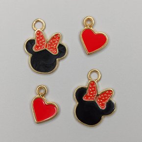 Kit de Pingentes de Metal com Argola - Mickey + Minnie