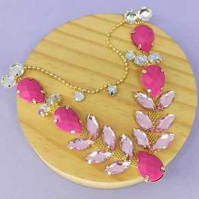 Cabedal Banhado Sirena V com Pedrarias e Correntinha