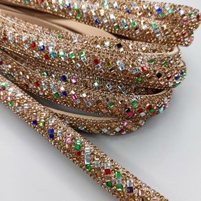 Tubo de Strass Meia Cana 15mm Quadradinhos - metro