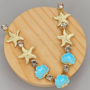 Cabedal Conchas V com Metal e Resina