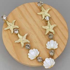 Cabedal Conchas V com Metal e Resina