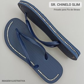 Sr.Chinelo Slim com Frisado para Fio de Strass