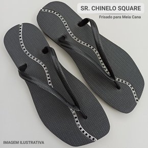 Sr.Chinelo Slim Square com Frisado para Meia Cana 06mm