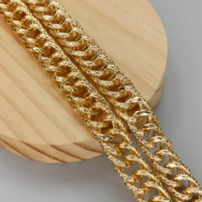 Corrente de Alumínio Grumet Entrelaçada Diamantada 14mm x 18mm (metro)