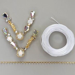 Kit com Cabedal Mãe Gotas/Strass