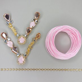 Kit com Cabedal Mãe Gotas/Strass