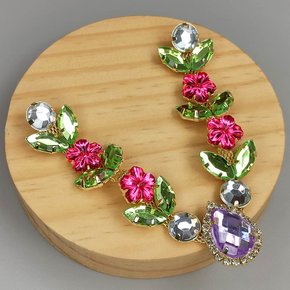 Cabedal Banhado Flores Jasmim V com Pedrarias e Florzinhas