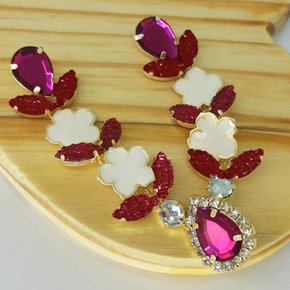 Cabedal Banhado Angélica V com Pedrarias e Flores Resina