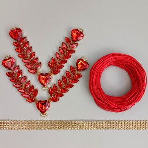 Kit com Cabedal Ayla – Completo para Customização com Fio de Seda e Manta de Strass