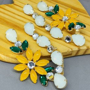 Cabedal Banhado Girassol Daisy V com Pedrarias