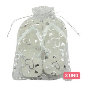 Saquinho de Voal 20cm x 30cm Estampado - 3 Unidades