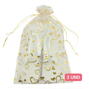 Saquinho de Voal 20cm x 30cm Estampado - 3 Unidades
