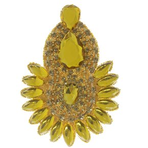Aplique de Tecido Cocar Thaynara Lateral com Pedrarias e Strass