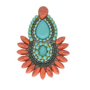 Aplique de Tecido Cocar Thaynara Lateral com Pedrarias e Strass