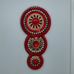 Cabedal de Tecido Mandala Isabela Lateral com Pedrarias e Strass